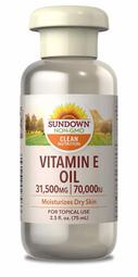 Sundown Vitamin E Oil 1瓶現貨 美國原廠天然高濃度純維他命E 臉部、肌膚按摩保養油70000IU