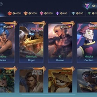 AKUN ML SKIN LEGEND ALPHA, COLLECTOR HARLEY, GUSSION KOF.