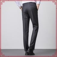 VENGOZ - Men's Formal Pants Classic Buckle Gurkha Pants Dark Grey