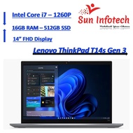 Lenovo ThinkPad T14s Gen 3 |14”FHD+ | i7-1260P | 16GB RAM | 512GB SSD win 11 pro MS office{Refurbish