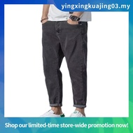 HFA Men's Black Regular Fitted Mid-Waisted Denim Jeans