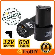 PRODIY Cordless Drill Battery Rechargeable 12V Lithium Li-Ion Battery 500 Cycles For CORDLESS DRILL
