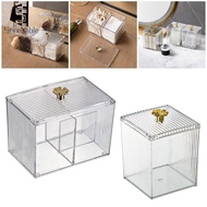 [Serenable] Cotton Swab Holder with Lid Cotton Balls Swab Organizer Cotton Swab Holder