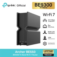 TP-Link [New! WiFi 7] Archer BE550 BE9300 Tri-Band เราเตอร์ไวไฟ7 ดาวน์โหลดไฟล์ด้วยความเร็วสูงได้ ไม่