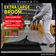 R&C Large Outdoor Broom 71cm Long Stem Heavy Duty Outdoor Yard Broom Extra LARGE Wide Head Sweeping 