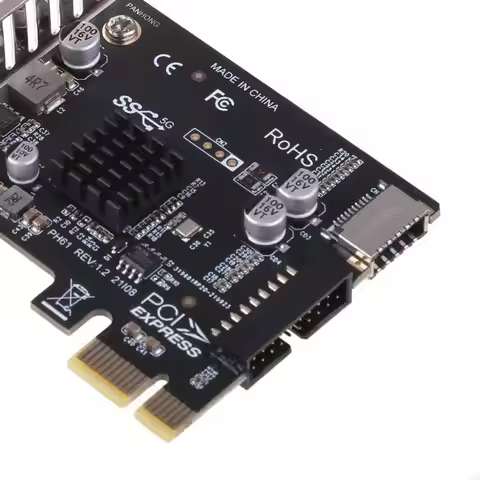 2025 New Pcie to USB3 Type-E Front Type-C 19P Expansion Card Compatible Pci-EX1 X16