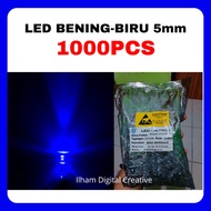 1000PCS CLEAR LED 5mmbiru