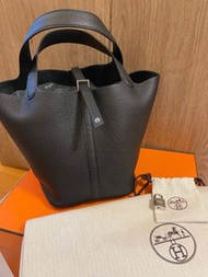 85超新淨 Hermes Picotin 26 Noir PHW 黑色銀扣 Stamp X