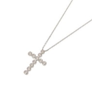 Tiffany (Tiffany) Jazz Cross Pt950 鉑金鑽石項鍊，成色極佳，珠寶 0230 [二手] 蒂芙尼公司 (TIFFANY & Co.)