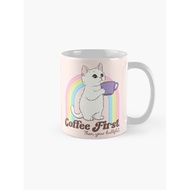 Coffee Cat - First Coffee Then Your Bullshit Coffee Mug