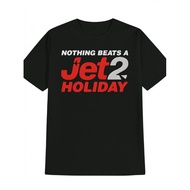 Men's T-Shirt With A Funny Flying Pattern Inspired By Jet2 The Message "Nothing Beats Jet2 Holiday" 