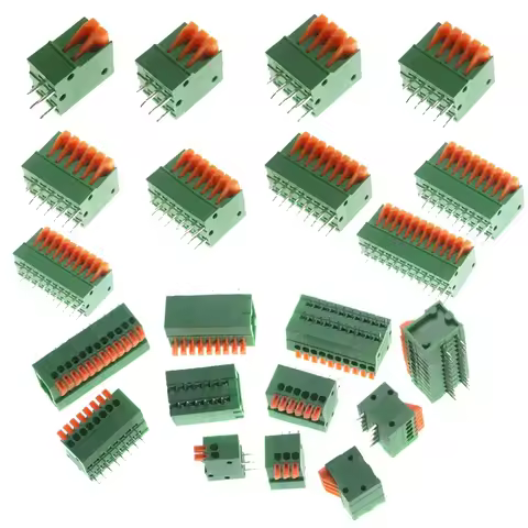KF141R KF141V Pitch 2.54mm Push-in Spring Screwless Terminal Block Straight/Bent Foot 2/3/4/5/6/7/8/
