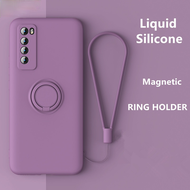 Magnetic Ring Holder Silicone Case For Xiaomi Redmi Note 9S Pro Mi 10T X3 NFC   Soft Liquid Cover