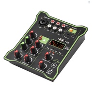 FLS 5-Channel Compact Audio Mixer Sound Mixing Console 48V Phantom Power USB Audio Interface LED Display Built-in Reverb Effect BT Function for DJ Recording Live Broadcast Karaoke