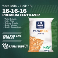 Yara Mila Complete Fertilizer Unik 16 Fertilizer 16-16-16 - 50 KG Bag