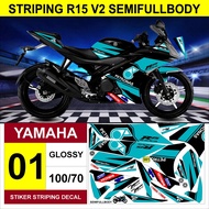 Sticker decal striping semifullbody yamaha R15 V2 Petronas Variation All ready