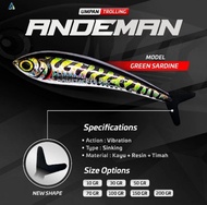 Andeman Umpan Trolling Casting - Sinking Lure Jig untuk Tuna Tenggiri GT Sailfish Marlin Barracuda W