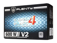 พาวเวอร์ซัพพลาย Plenty Power Supply ATX 600Watt Super Black4 80 Plus