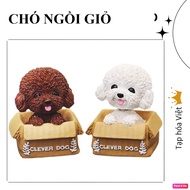 BASKET DOG decorates birthday cakes, dogs sitting in baskets, plastic dogs decorate miniatures