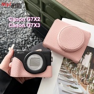 NIYI Canon G7X2 G7X3 Protective PU Leather Case Canon G7X Mark II G7X Mark III Pouch Shoulder Strap 
