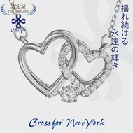 正版日本原裝【Crossfor New York】項鍊【Pure Heart純潔的心】純銀懸浮閃動項鍊