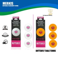 【IReady Stock】 3 PCS 3-Star 40+ButterfyTable Tennis Balls Ping Pong Ball3Bintang Bola Ping Pong 3/+9