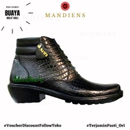 MANDIENS Sepatu Boots Pria Kulit Sapi Cetak Buaya Medali K173FB - PDH Boot Sol GTebal Jenggel Koboi