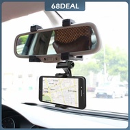 【Johor Stock】Universal 360 Rotating Car Rear View Mirror Phone Holder Mount Stand