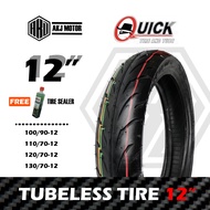 QUICK Tire PHOENIX (GR390) Tubeless By12 For ZOOMERX 100/90/12 110/70/12 120/70/12 130/70/12 - Made In Thailand with free sealer