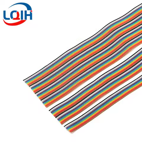 1/3/5Meter 6/8/10/16/18/20/26/34/40P 1.27mm Pitch Color Grey Flat Ribbon Cable Rainbow DuPont Wire F