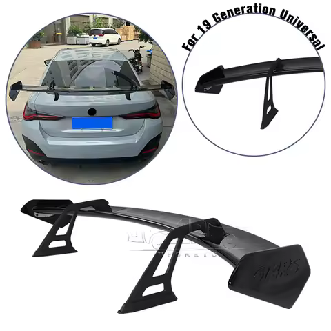 Car Glossy Black Swan Neck Spoiler ABS Rear Spoiler With Aluminum Bracket 19Th Gen Universal GT4RS S