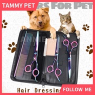 7" Professional Pet Grooming Scissors Dog Hair Cutting Set Curved Tool Shears Pet dog cat care haird