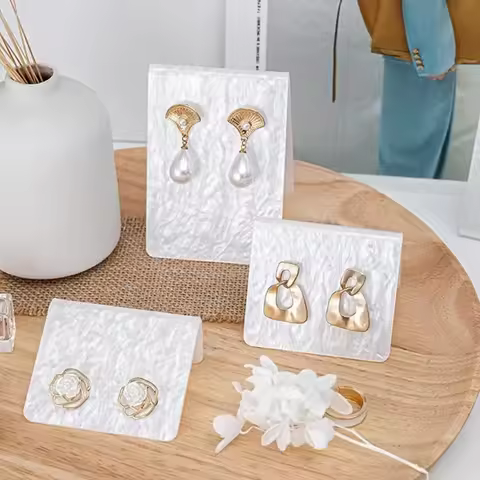 Acrylic White Newest Earring display stand Holder Jewellery Organizer Jewelry Packaging & Display Ca