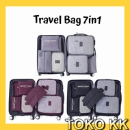 Travel Bag 7in1 Luggage Straw Set Organizer Tas Koper KG76