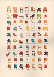 Mid Century Bauhaus Furniture Poster Vintage Design Classic Chair Artwork Canvas Painting   Wall Art