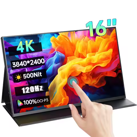 16 Inch 4K 120Hz Touchscreen Portable Monitor 100%DCI-P3 500Nit 16:10 HDR FreeSync Screen Game Displ