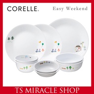 CORELLE KOREA Easy Weekend 9p Korean Type Basic Tableware Set for 2 Person Round Plate / Dinnerware / Rice bowlSoup Bowl