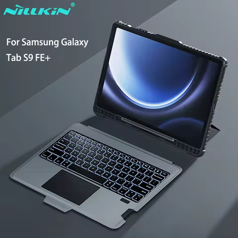 NILLKIN For Samsung Galaxy Tab S10 FE+ Case Bluetooth Magic Backlight Keyboard Case For Samsung Tab 