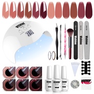 Vishine UV LED Nail Lamp Gel Nail Kit, Upgraded 40W Gel Nail Polish LED UV Light 6 Jelly Translucent