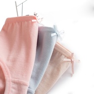 4 Pack ab Underwear Women Genuine Stretch Cotton Pure Cotton Lycra Antibacterial Mid-Waist Solid Col