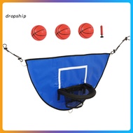 DRO_ Basketball Hoop Set for Trampoline Kids Basketball Hoop for Trampoline Universal Trampoline Basketball Hoop Set with Pump and Mini Basketballs Indoor Outdoor for Kids