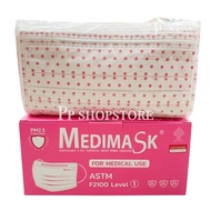 พร้อมส่ง❗Medimask ASTM LV 1 (ลายจุดชมพู) รุ่นใหม่ ทางการแพทย์ VFE 99% ป้องกันไวรัส/แบคทีเรียได้ 99%