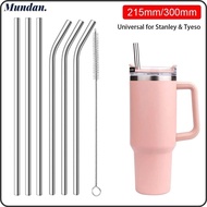 MUNDAN 1Pcs Cup Straw, Silver Straight Bent Stainless Steel Straws, Reusable Drinking 6mm 8mm Replacement Straw for  30oz 40oz Tyeso Cup