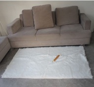 Alas Bulu Korea / Karpet Bulu Korea Premium White Glossy /Alas Fhoto Bulu/Alas Sofa Bulu - Ukuran 50