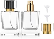 Refillable Perfume Bottle 2 Pack Glass Perfume Spray Bottle 50ml 1.7oz Large Empty Travel Perfume At
