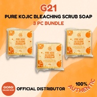 G21 Pure Kojic Bleaching Scrub Soap | 3 pc bundle | Whitening | Exfoliating