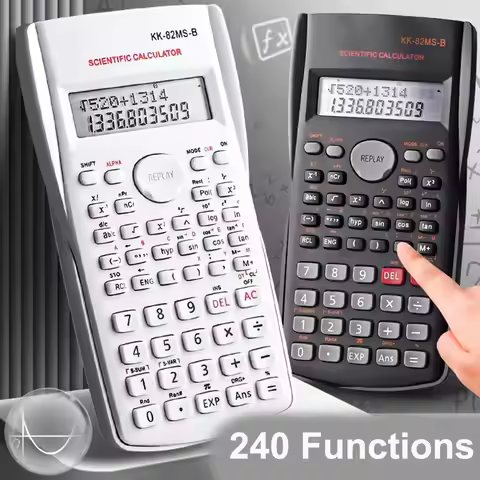 240 Functions Engineering Scientific Calculator 2-Line Multifunction Function Calculator Desk Access