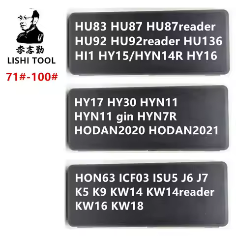 New Lishi 71#-100# HU83 HU87 HU92 HU136 HI1 HY15 HY16 HY17 HY30 HYN11 ign HYN7R HON63 ICF03 ISU5 J6