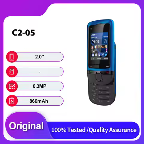 Original Unlocked C2-05 Single Sim GSM 900/1800 2G Mobile Phone Russian Arabic Keyboard Made in Finl