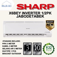 AC Sharp 1/2 PK Inverter Free Pasang + Aksesoris